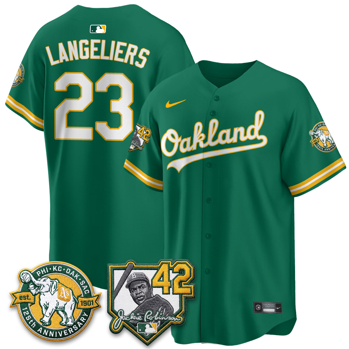 OAK 2026 Jackie Robinson Day - Celebrating 125 Years Limited Vapor Jersey - All Stitched