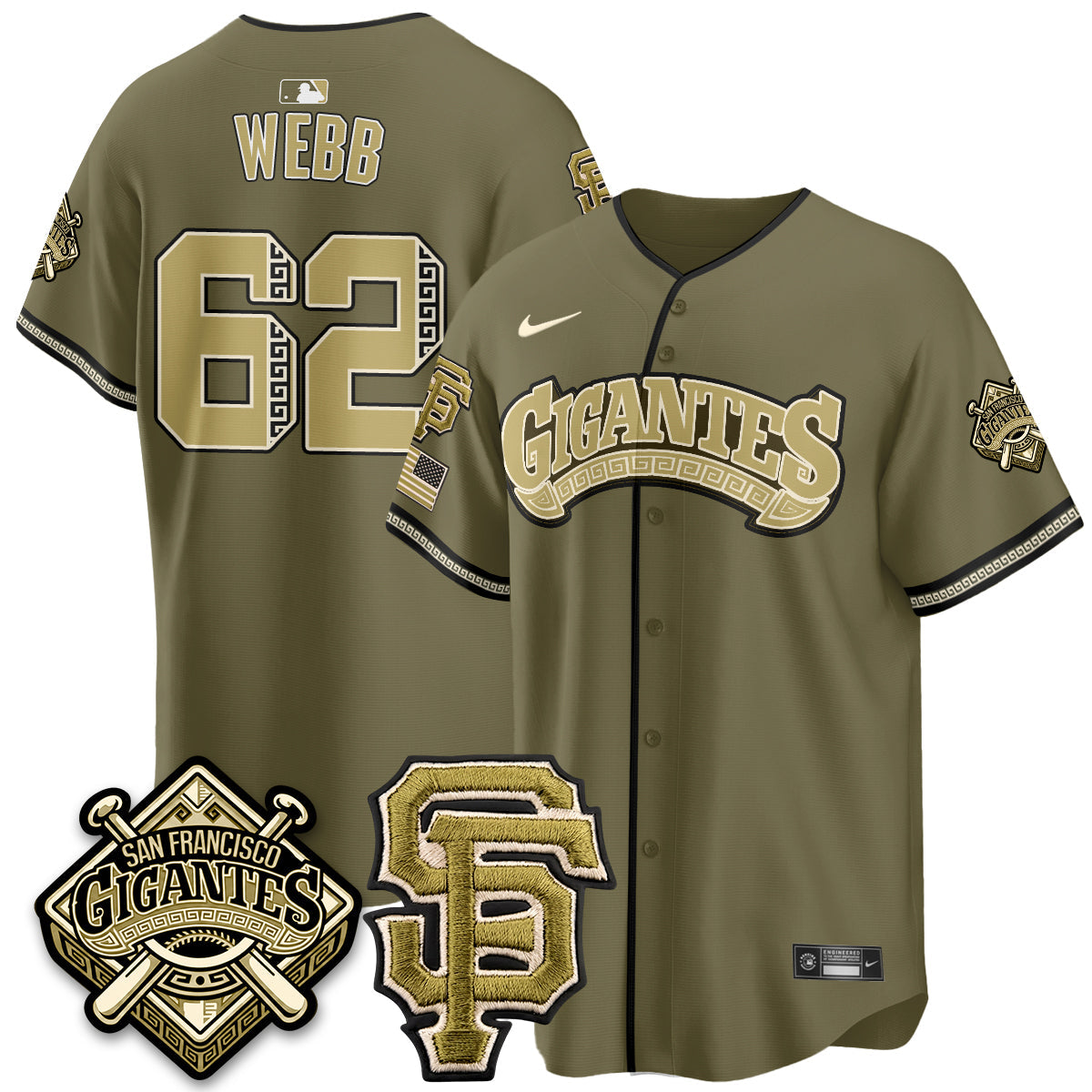 SF New Era Olive 2026 Armed Forces Day Jersey - Stitched