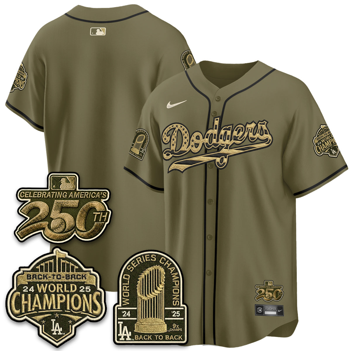 LAD New Era Olive 2026 Armed Forces Day Jersey -All Stitched V2