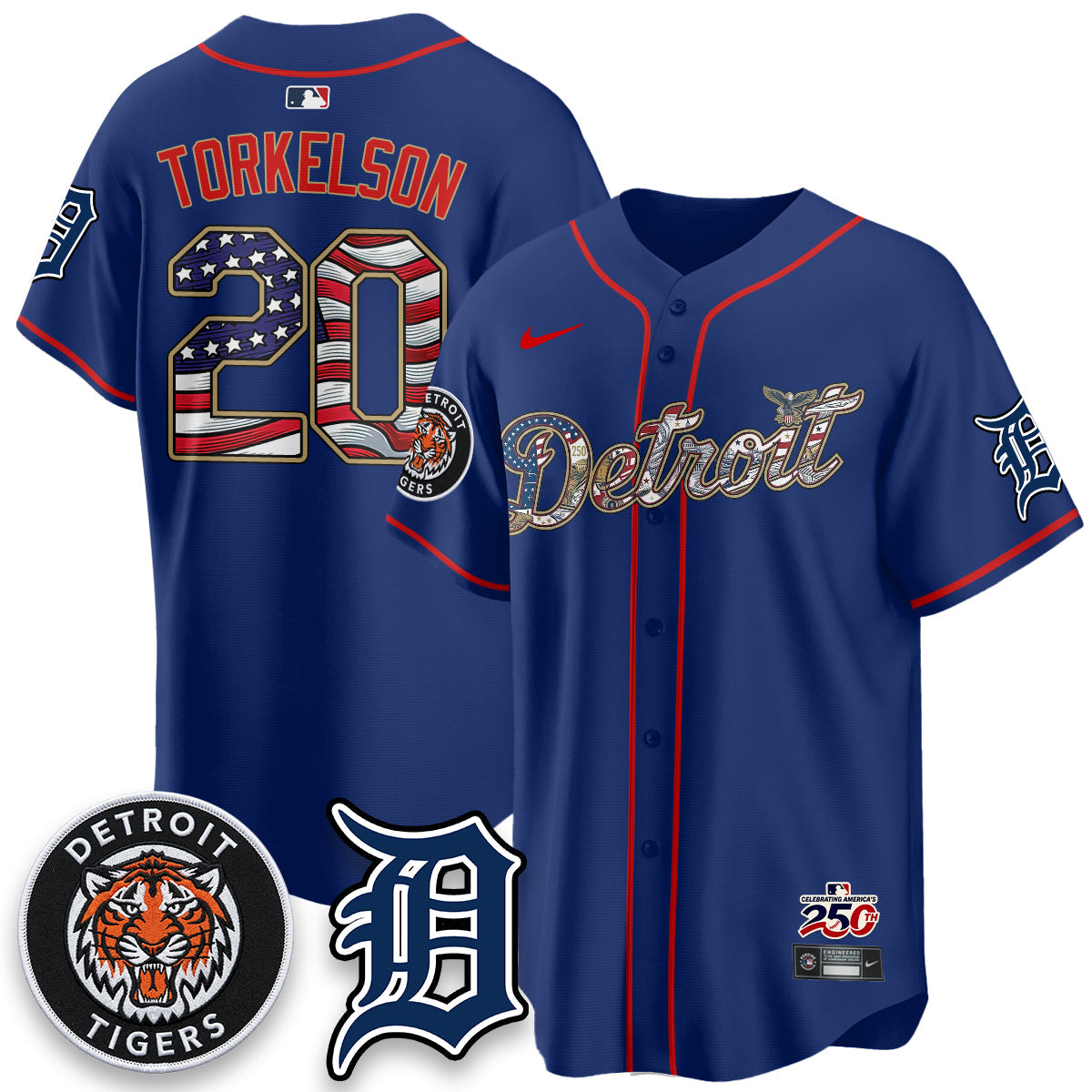 DET 2026 Independence Day USA Vapor Limited Jersey - Stitched