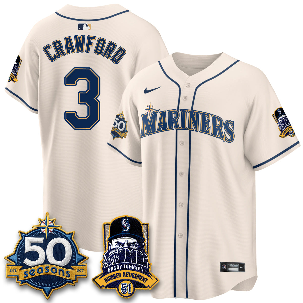 SEA Randy Johnson Vapor Limited Jersey V2- All Stitched