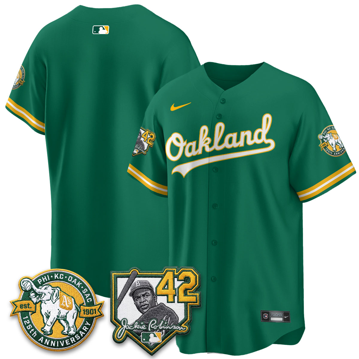 OAK 2026 Jackie Robinson Day - Celebrating 125 Years Limited Vapor Jersey - All Stitched
