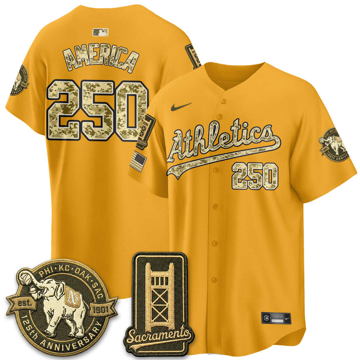 OAK Military Appreciation Game Day Jersey - Stitched