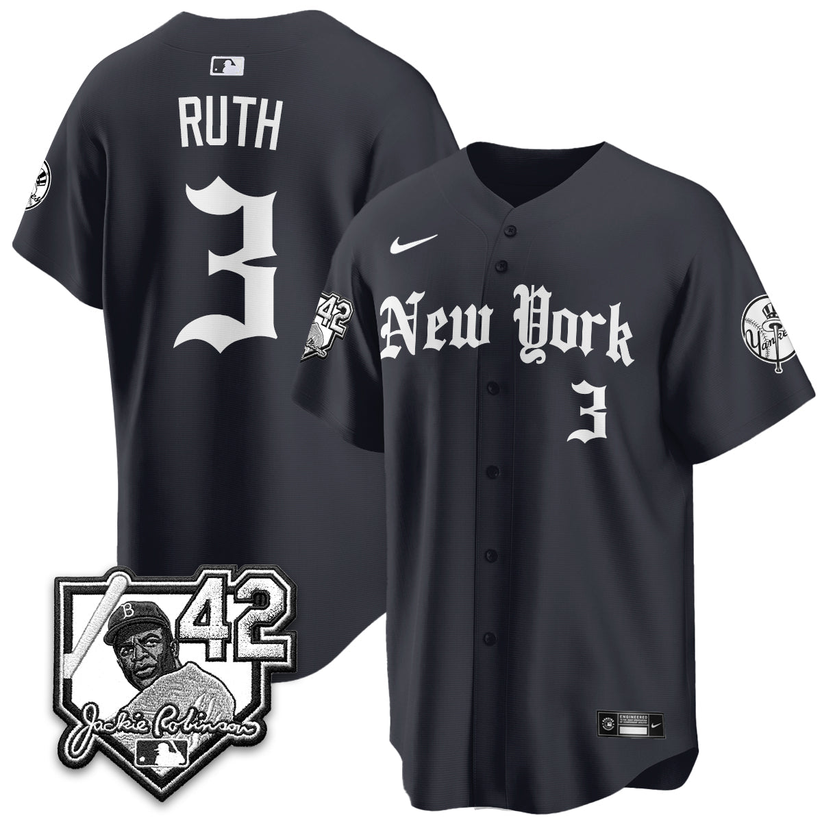 NYY 2026 Jackie Robinson Day Gothic Vapor Limited Jersey - All Stitched