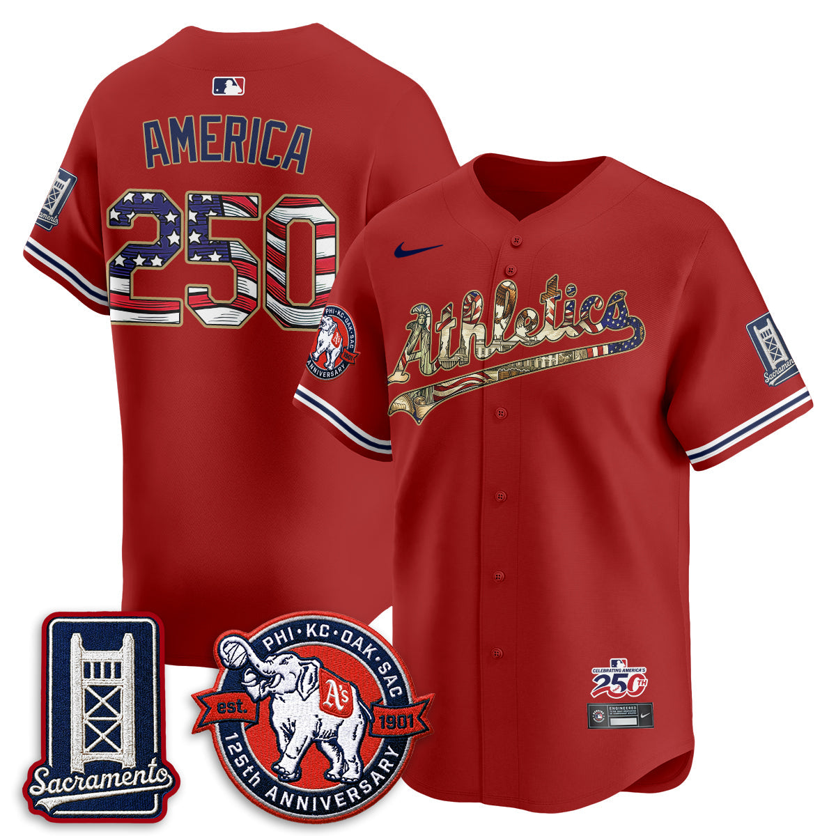 OAK  2026 Independence Day USA Vapor Jersey - Stitched