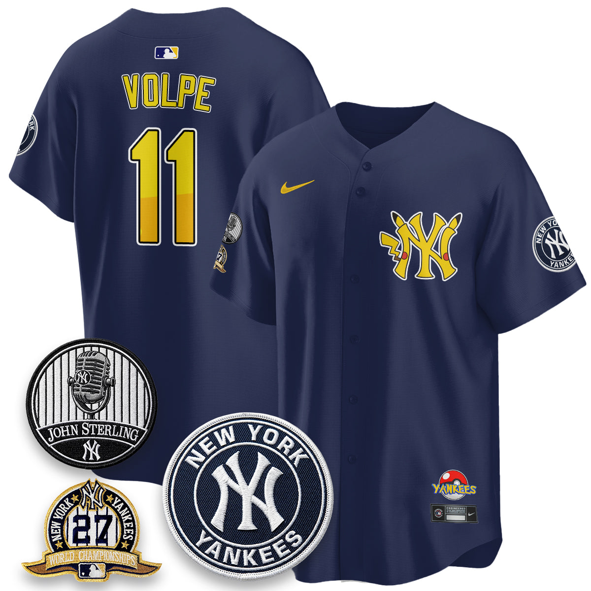 NYY x PKM Cartoon Limited Jersey -  Stitched
