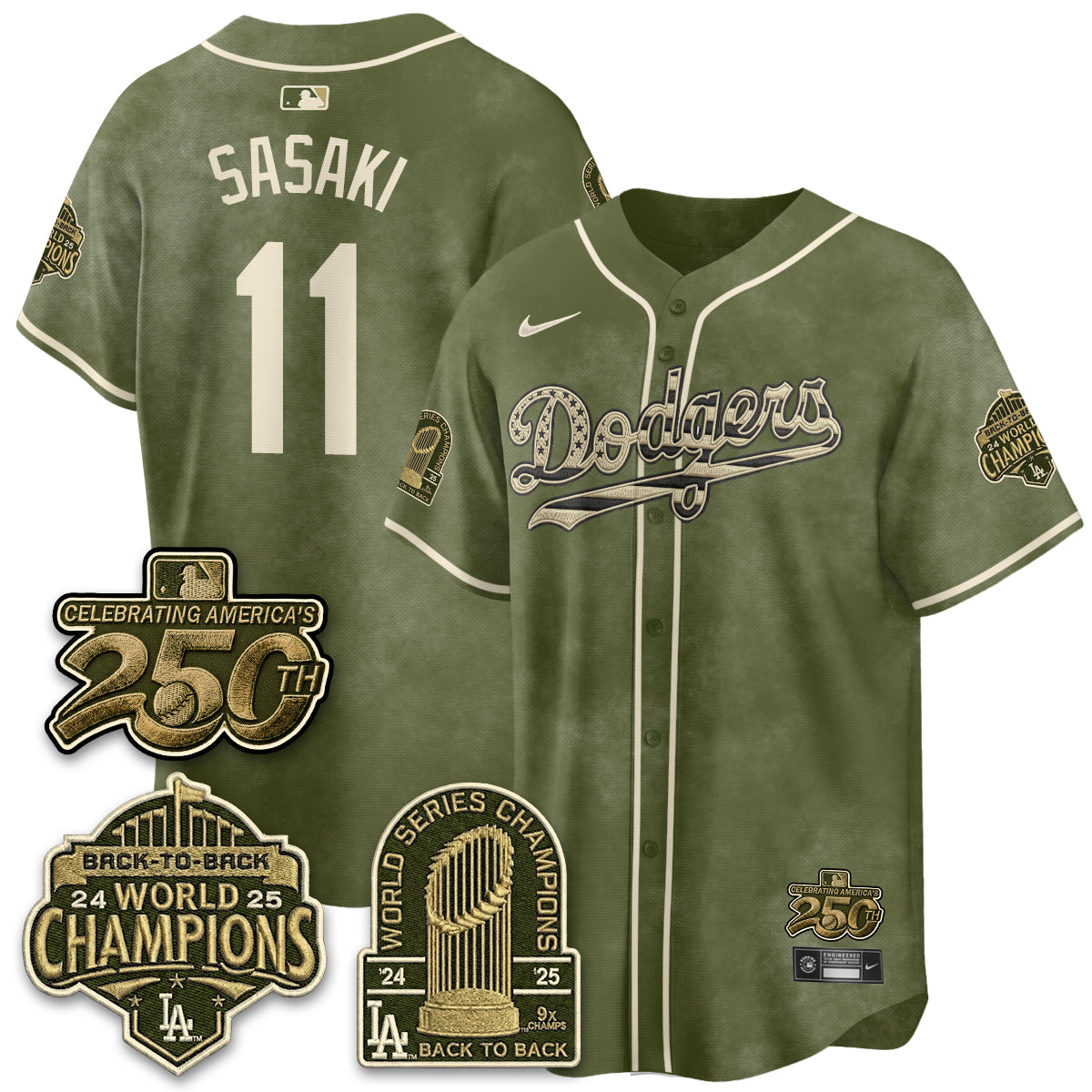 LAD New Era Olive 2026 Armed Forces Day Jersey -All Stitched V2