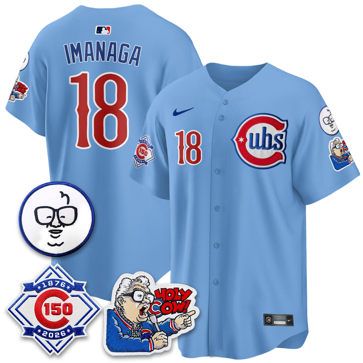 CHC 150th Anniversary Harry Caray Holy Cow Vapor Premier Limited Jersey - All Stitched V2