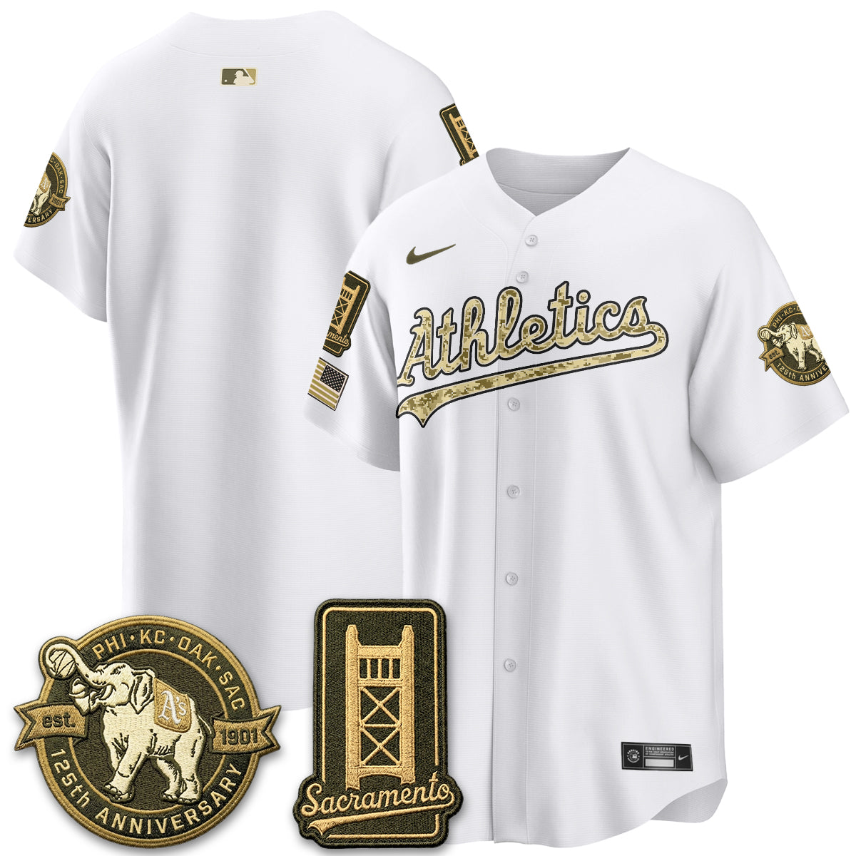 OAK Military Appreciation Game Day Jersey - Stitched