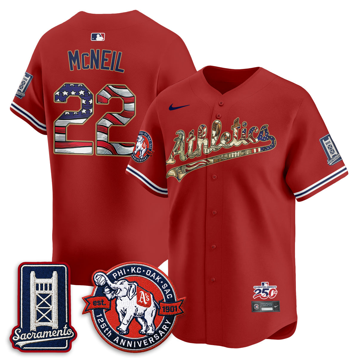OAK  2026 Independence Day USA Vapor Jersey - Stitched