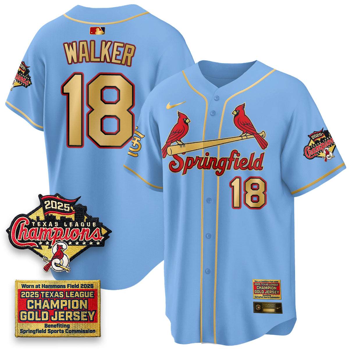 STL Springfield's Championship Gold Limited Jerseys - All Stitched