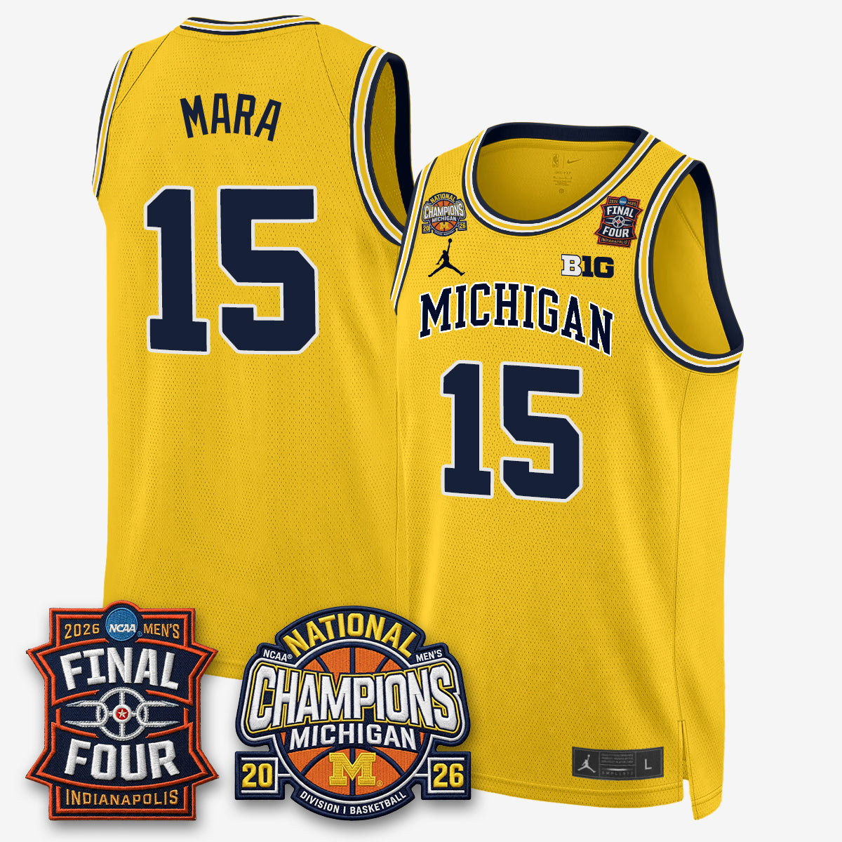 MICH Men's Basketball National Champions Big Text Limited Vapor Jersey - All Stitched