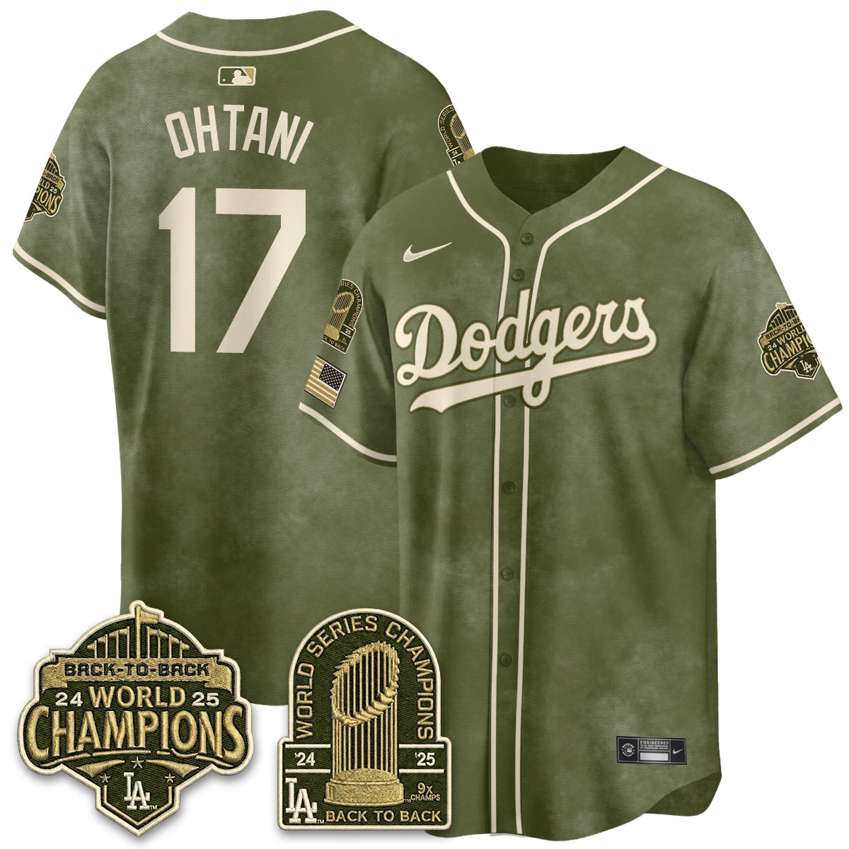 LAD New Era Olive 2026 Armed Forces Day Jersey -All Stitched