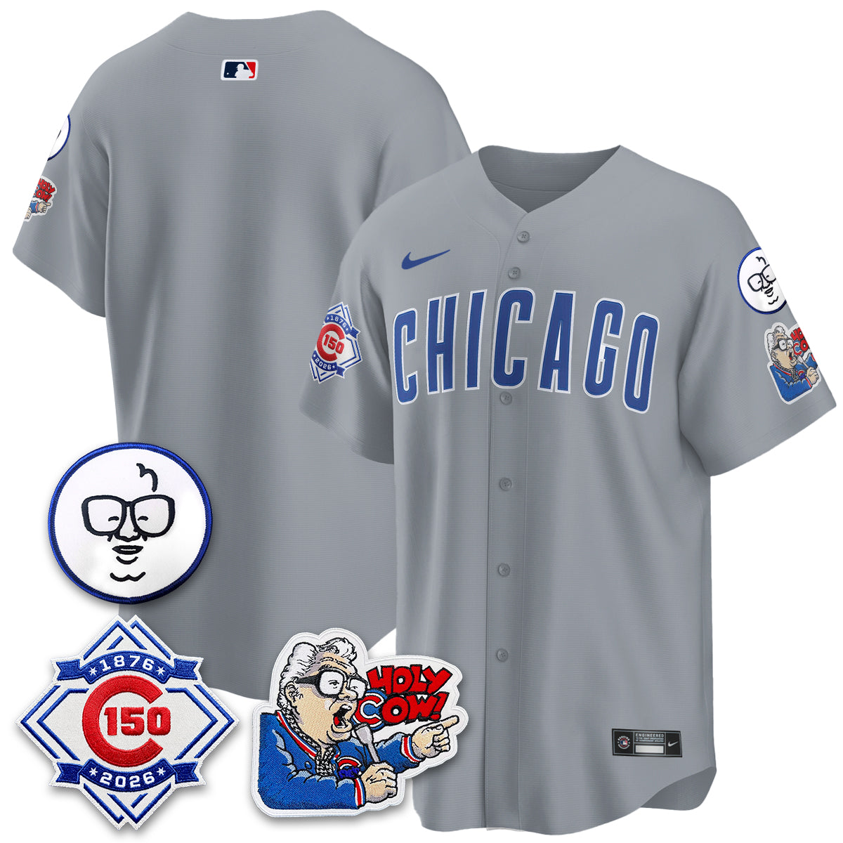 CHC 150th Anniversary Harry Caray Holy Cow Vapor Premier Limited Jersey - All Stitched V2