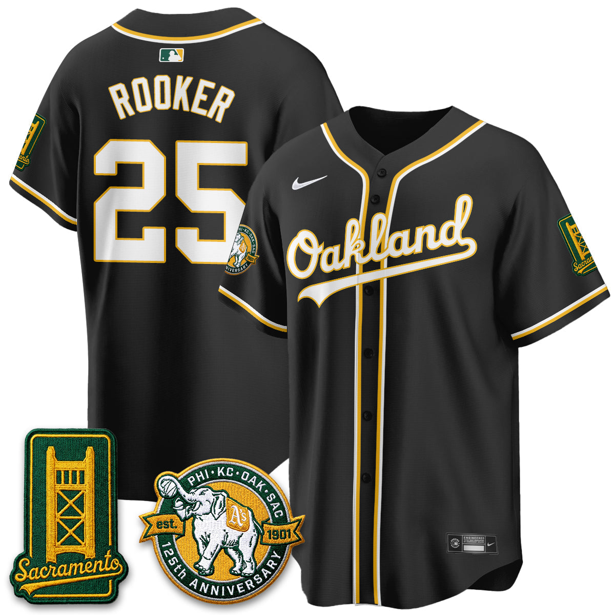 OAK 2026 Black Out Style - Celebrating 125 Years -  Limited Vapor Jersey - All Stitched