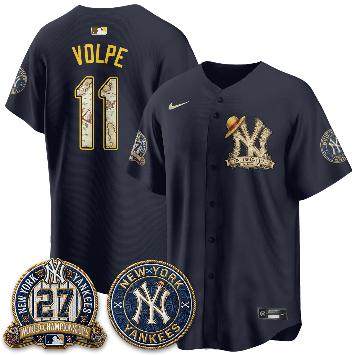 NYY x OP Japanese Cartoon Limited Jersey -  Stitched