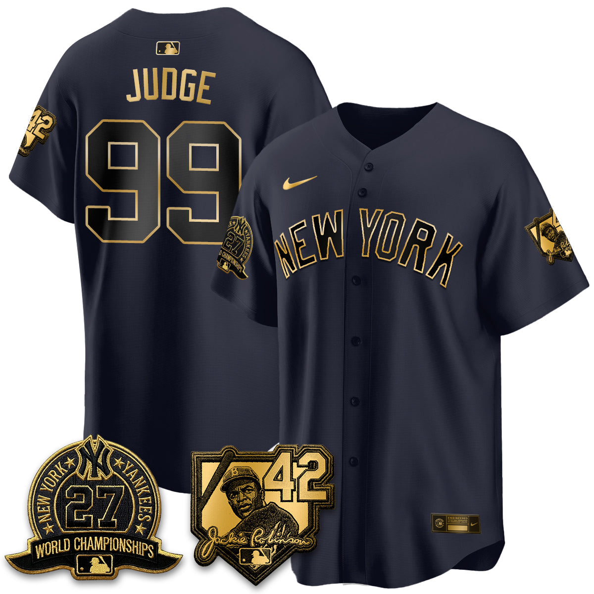 NYY 2026 Jackie Robinson Day Vapor Limited Gold Edition Jersey - All Stitched