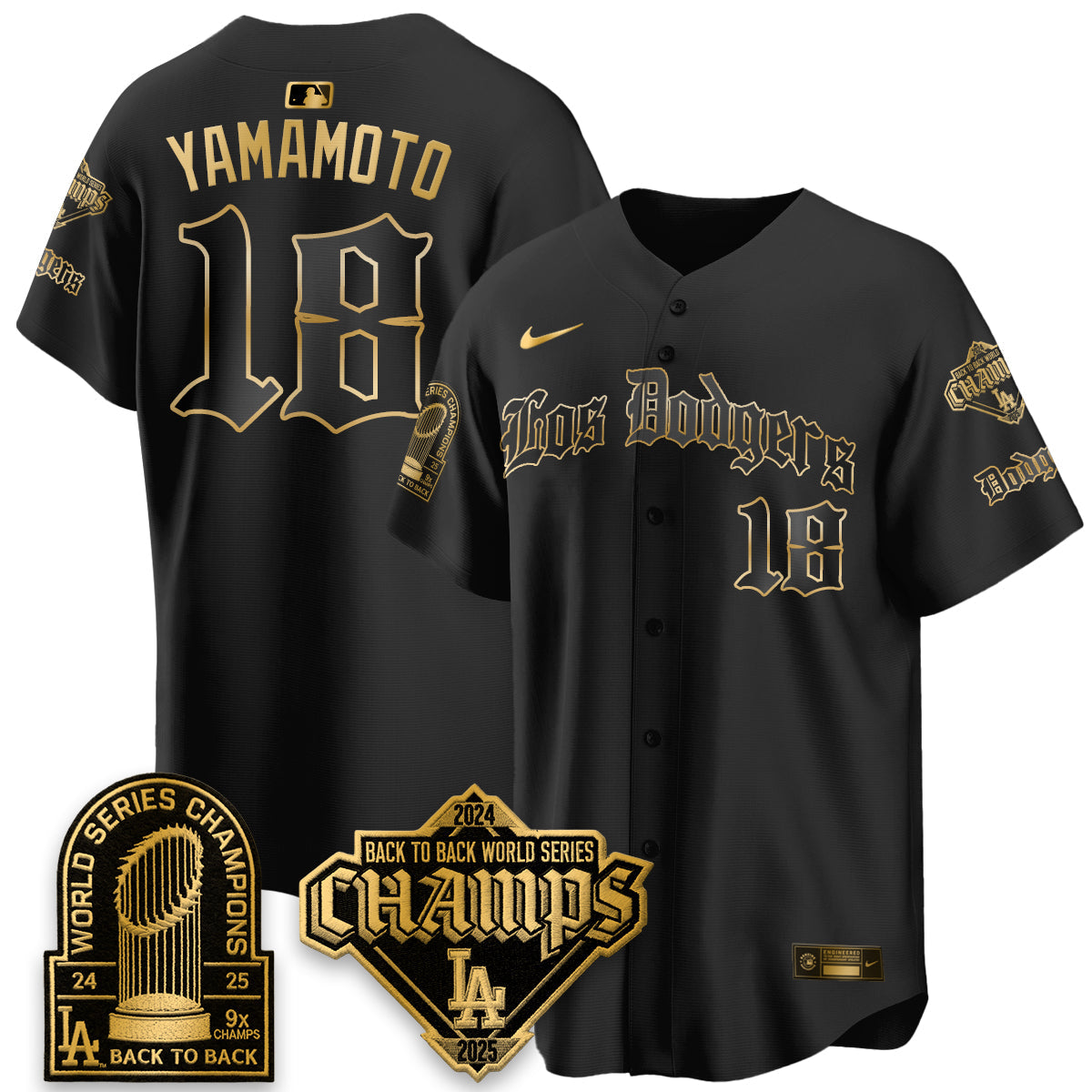 LAD World Series Champions B2B Patch Vapor Premier Limited Gothic Edition Jersey - All Stitched