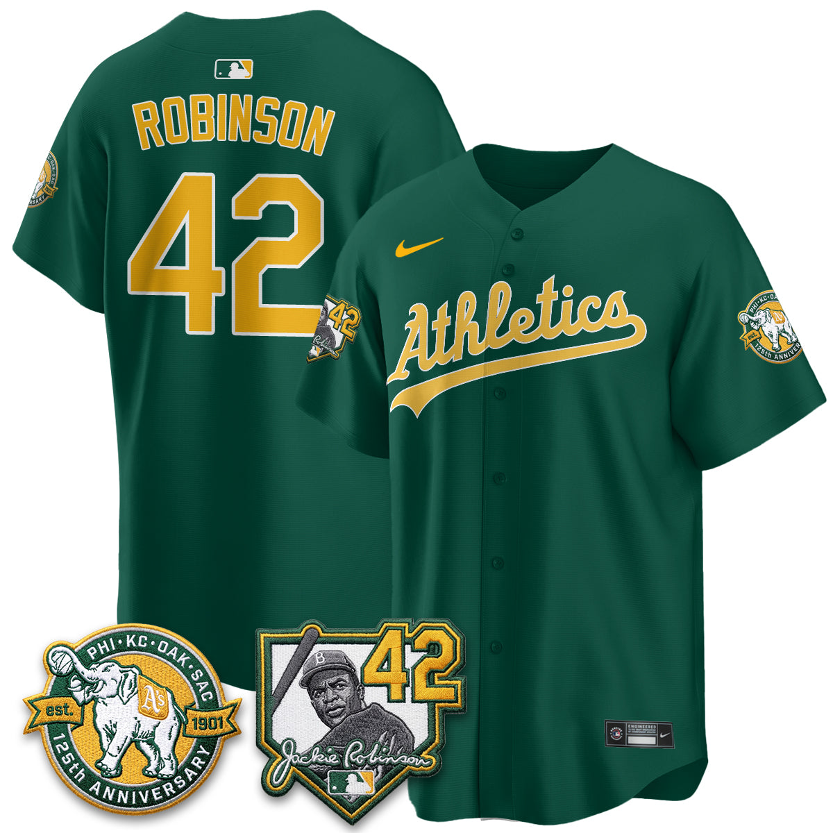 OAK 2026 Jackie Robinson Day - Celebrating 125 Years Limited Vapor Jersey - Stitched