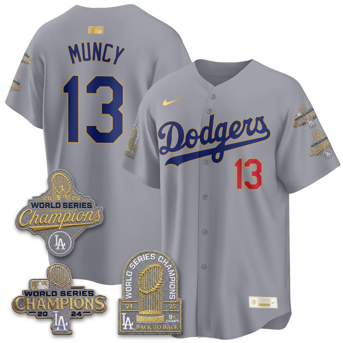LAD Gold Collection Stadium Vapor Limited Jersey - Back to Back 9x Champs - Stitched