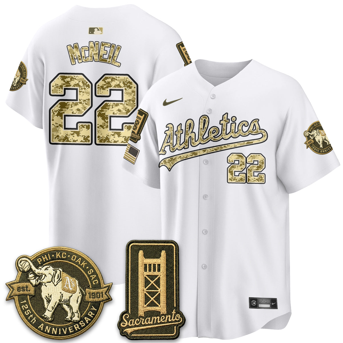 OAK Military Appreciation Game Day Jersey - Stitched