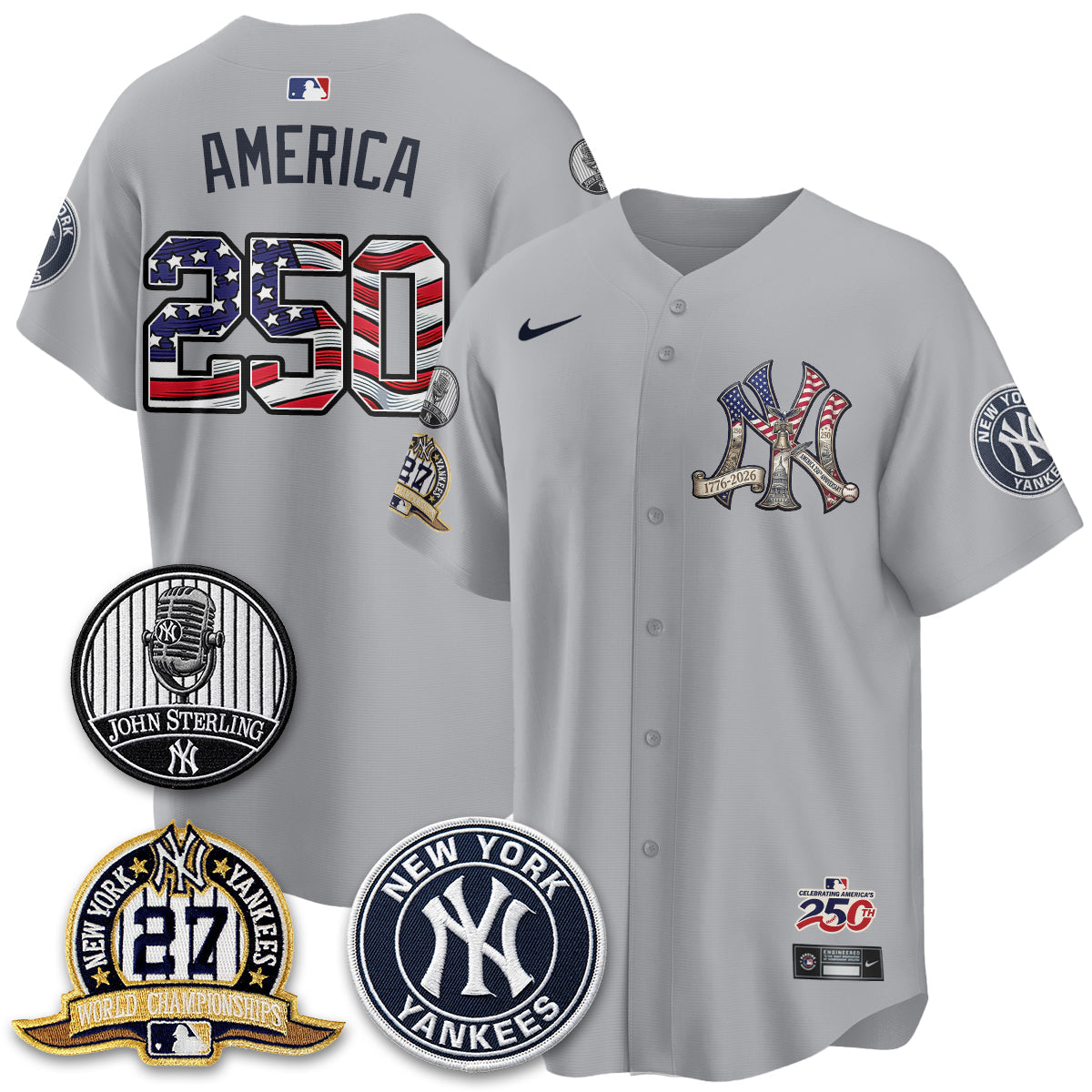 NYY Independence Day USA Vapor Limited Jersey - Stitched (Tiktok)