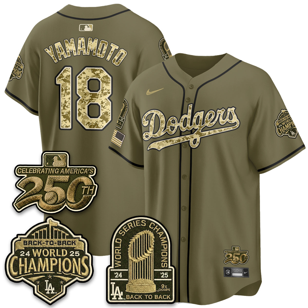 LAD Military Appreciation Game Day Jersey V2 - Stitched