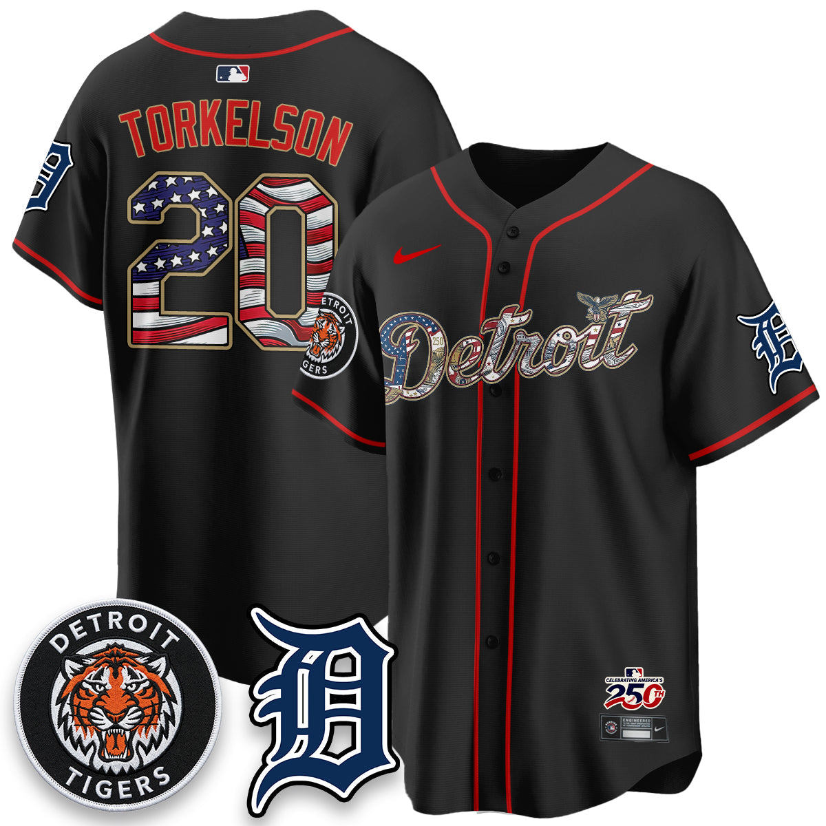 DET 2026 Independence Day USA Vapor Limited Jersey - Stitched