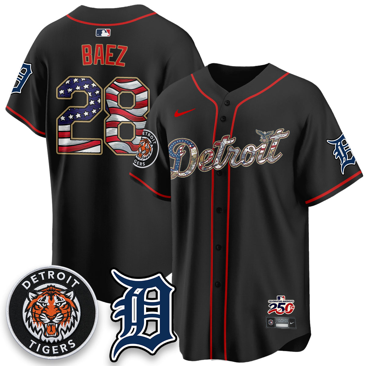 DET 2026 Independence Day USA Vapor Limited Jersey - Stitched