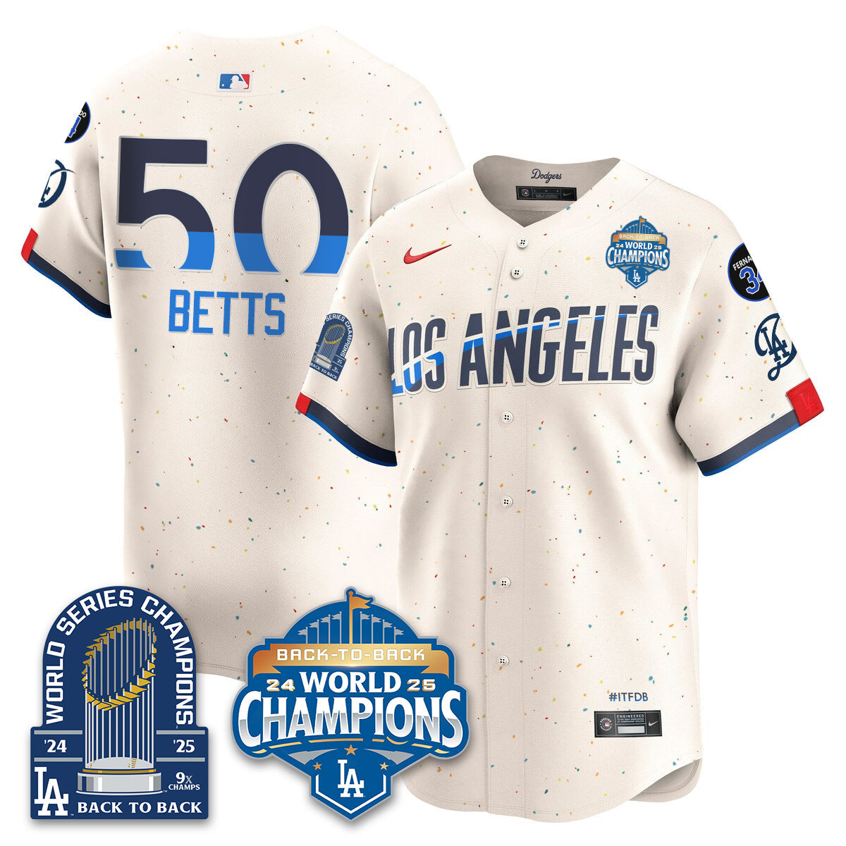 LAD Alternate  Vapor Limited Jersey - 9x Champs - Stitched