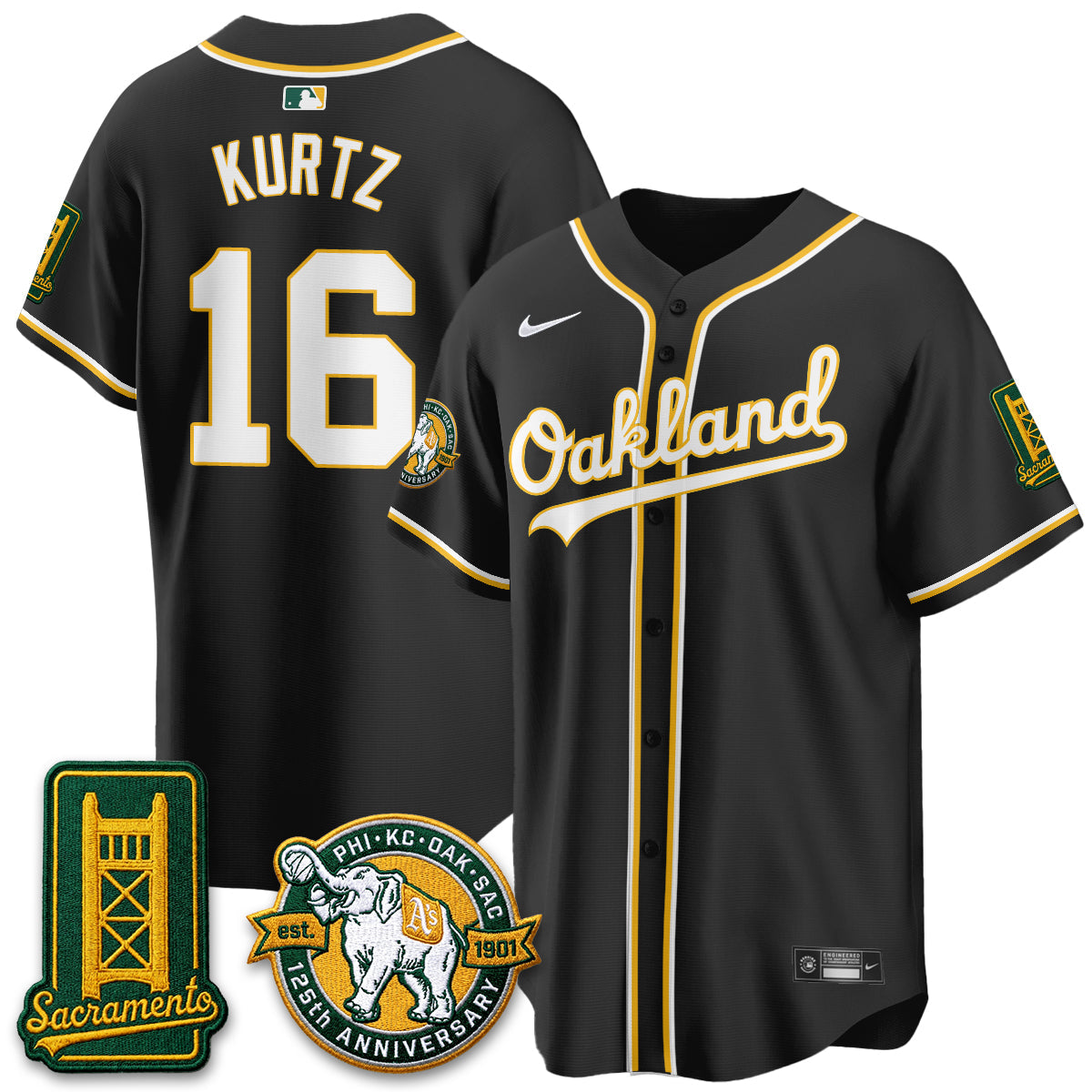 OAK 2026 Black Out Style - Celebrating 125 Years -  Limited Vapor Jersey - All Stitched