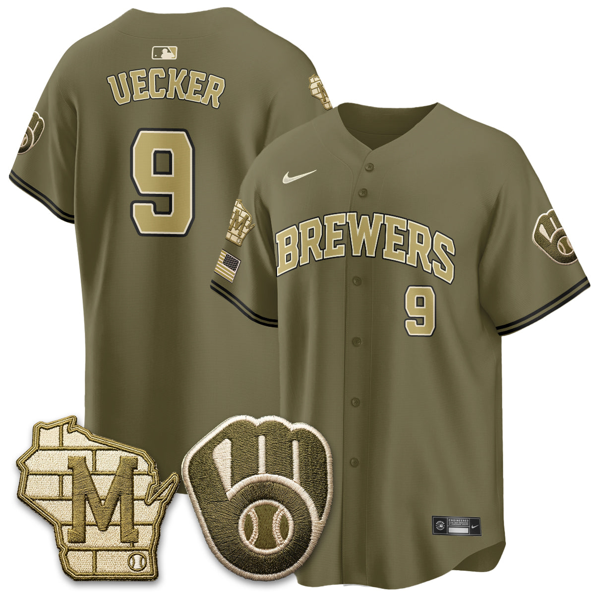 MIL New Era Olive 2026 Armed Forces Day Jersey - Stitched