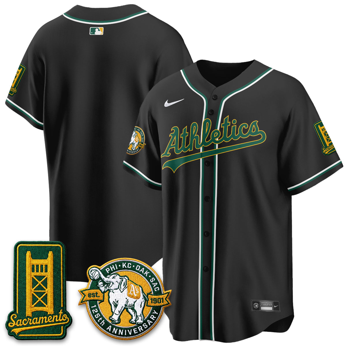 OAK 2026 Black Out Style - Celebrating 125 Years -  Limited Vapor Jersey - All Stitched