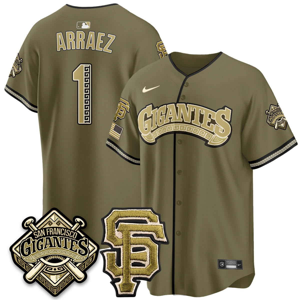 SF New Era Olive 2026 Armed Forces Day Jersey - Stitched