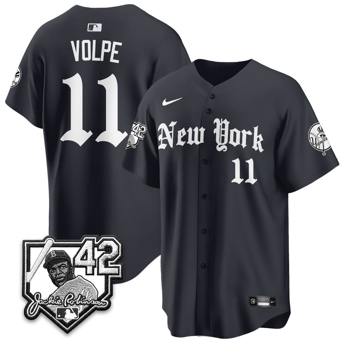 NYY 2026 Jackie Robinson Day Gothic Vapor Limited Jersey - All Stitched