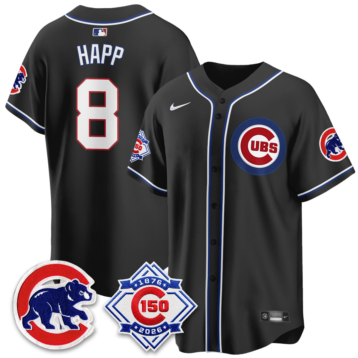 CHC 150th Anniversary Black Out Style Vapor Premier Limited Jersey - All Stitched