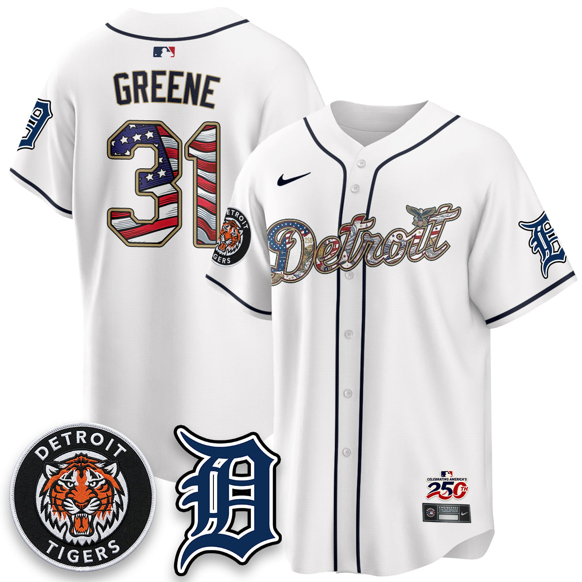 DET 2026 Independence Day USA Vapor Limited Jersey - Stitched