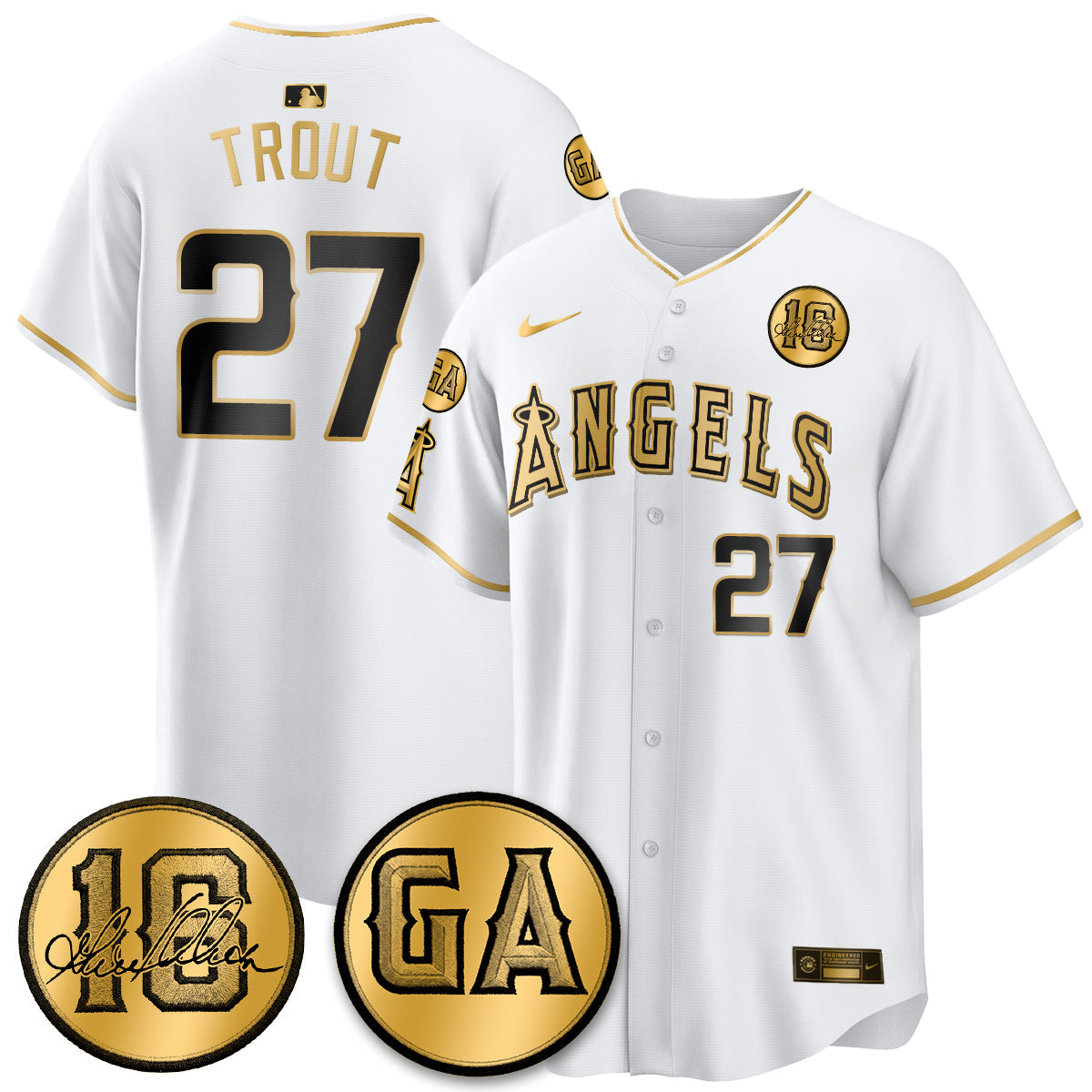 LAA Garret Anderson Tribute Patch Vapor Jersey - All Stitched V2