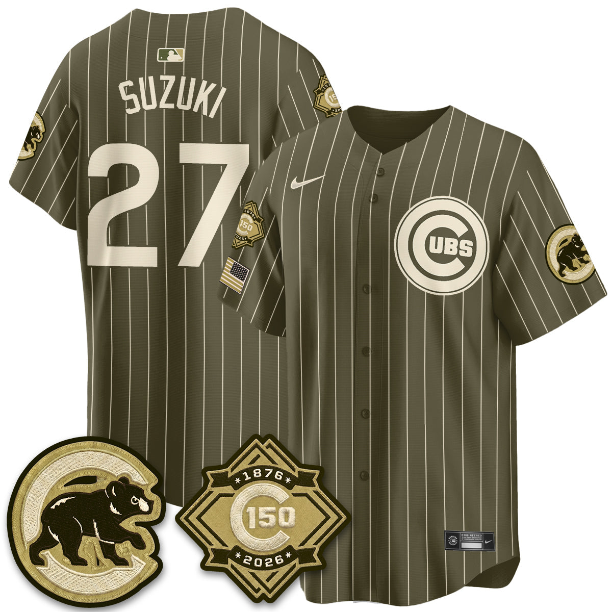 CHC New Era Olive 2026 Armed Forces Day Jersey -All Stitched