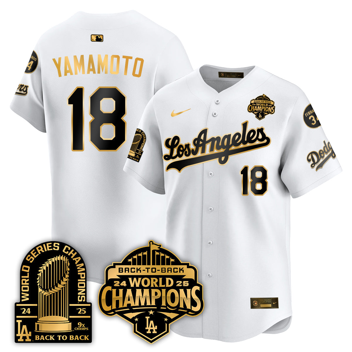 LAD Alternate  Vapor Limited Jersey - 9x Champs - Stitched