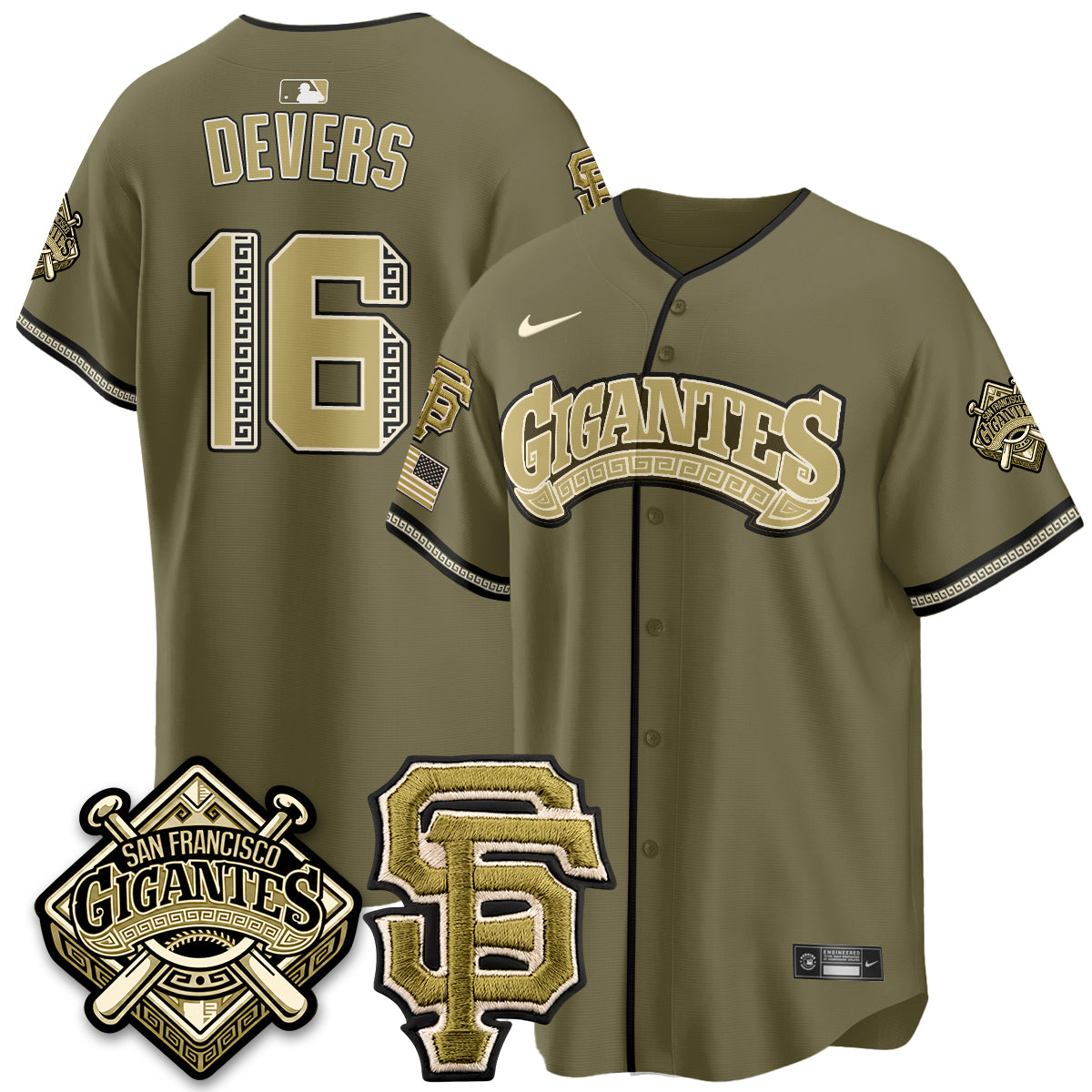 SF New Era Olive 2026 Armed Forces Day Jersey - Stitched
