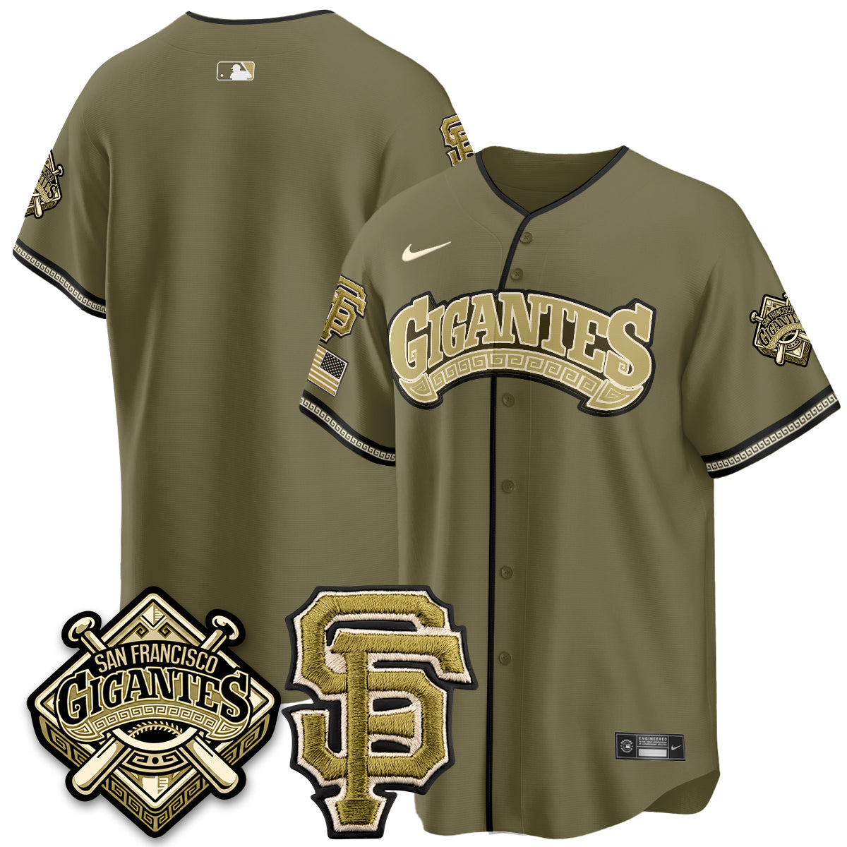 SF New Era Olive 2026 Armed Forces Day Jersey - Stitched