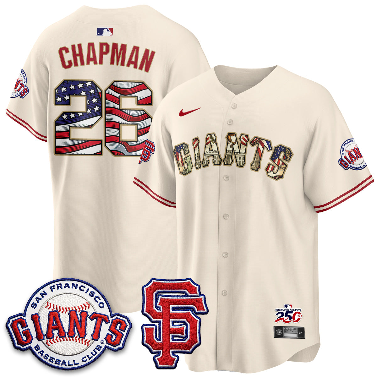 San Francisco Giants2026 Independence Day USA Jersey - All Stitched