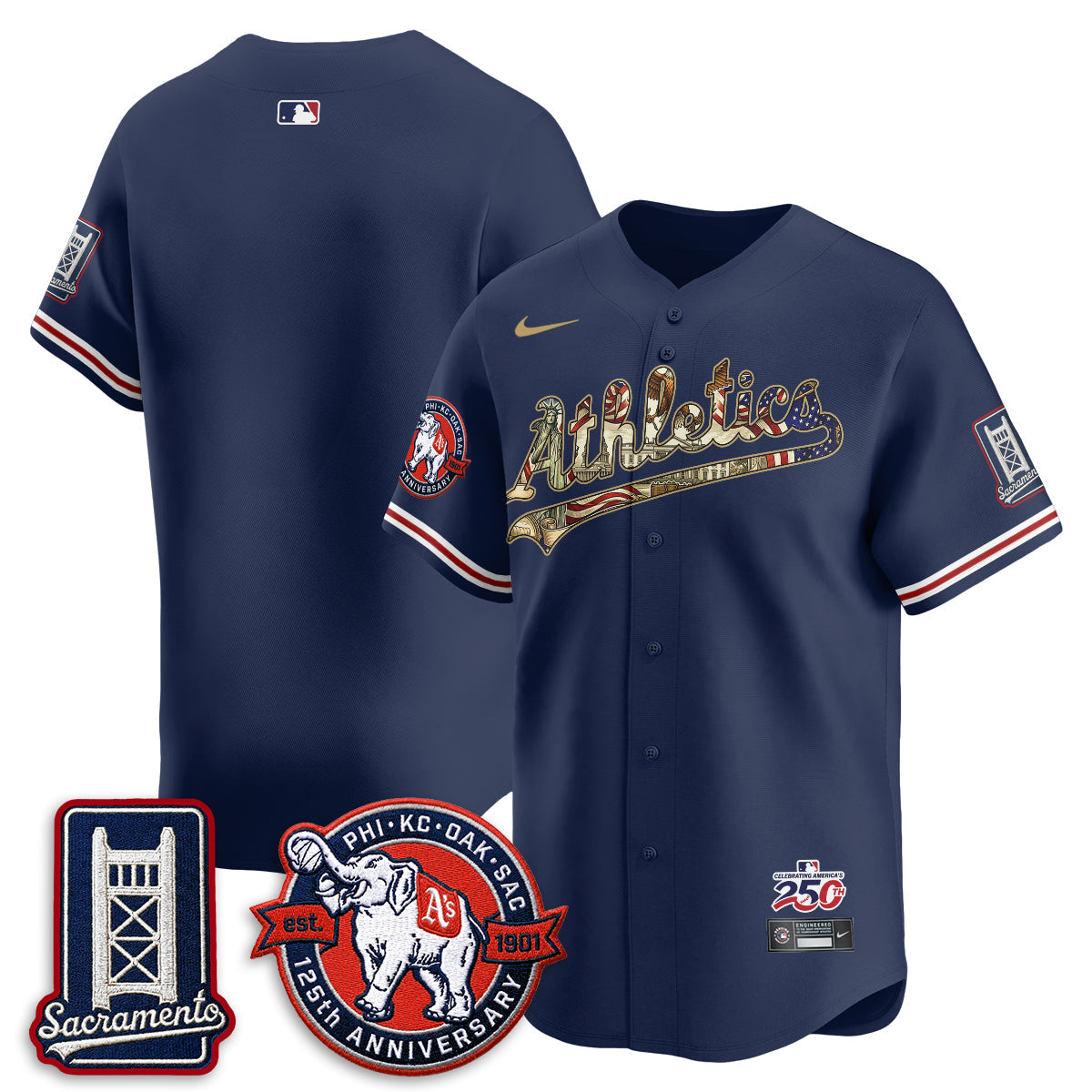 OAK  2026 Independence Day USA Vapor Jersey - Stitched