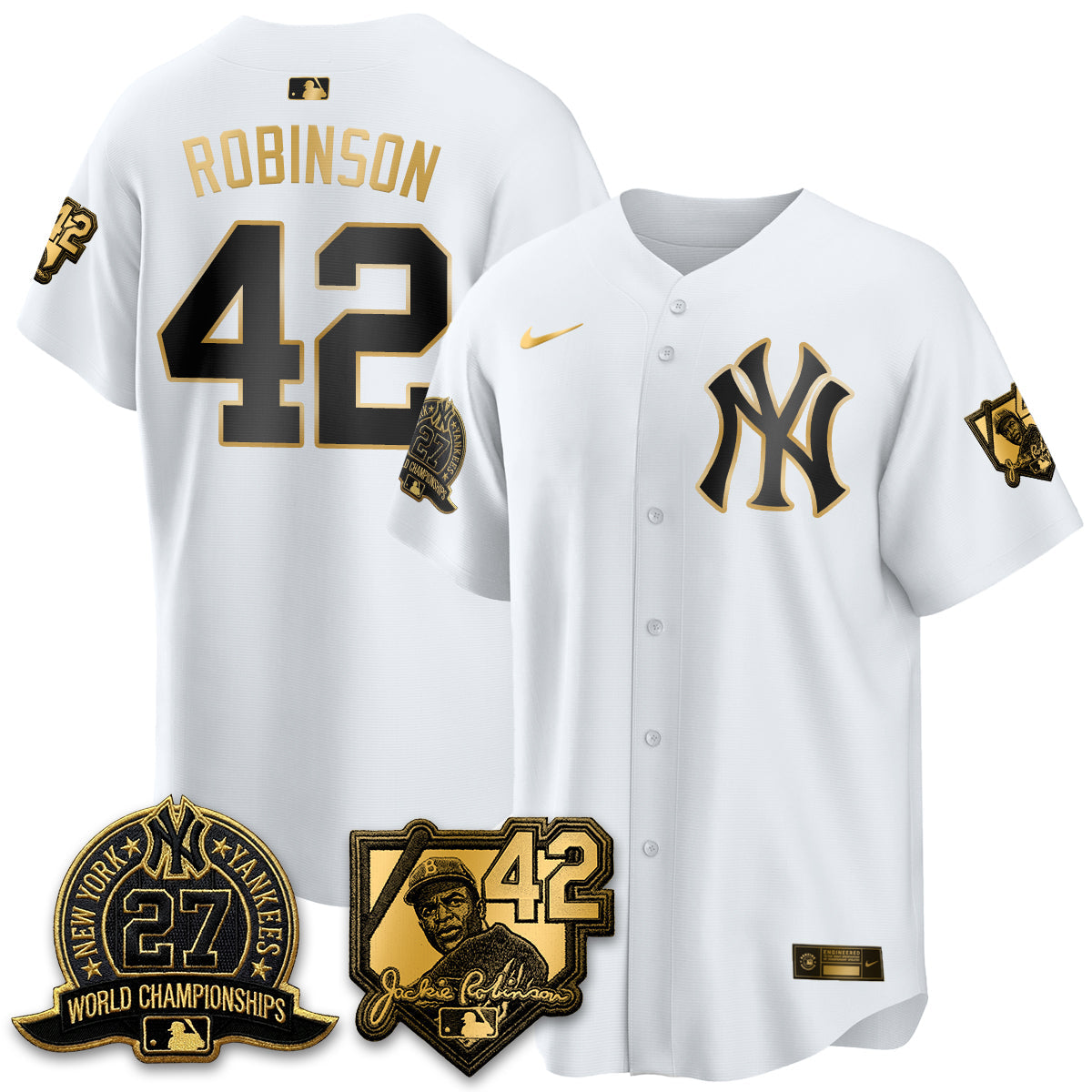 NYY 2026 Jackie Robinson Day Vapor Limited Gold Edition Jersey - All Stitched
