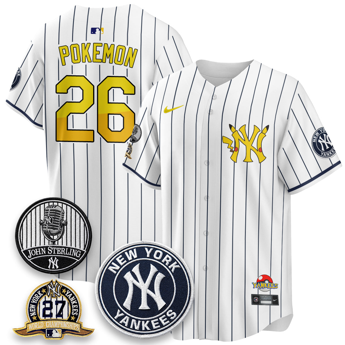 NYY x PKM Cartoon Limited Jersey -  Stitched