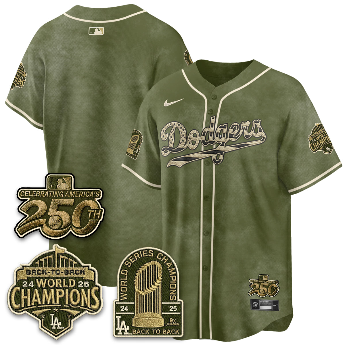LAD New Era Olive 2026 Armed Forces Day Jersey -All Stitched V2