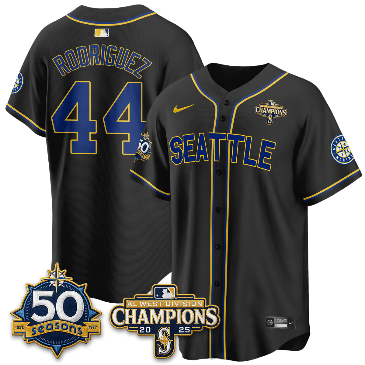 SEA 50th Anniversary Black Out Style Vapor Premier Limited Jersey - Stitched