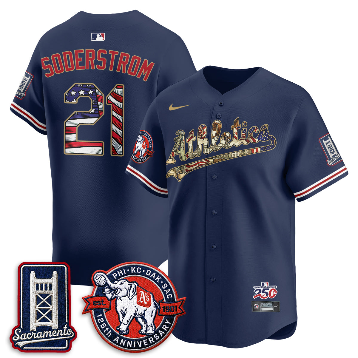 OAK  2026 Independence Day USA Vapor Jersey - Stitched