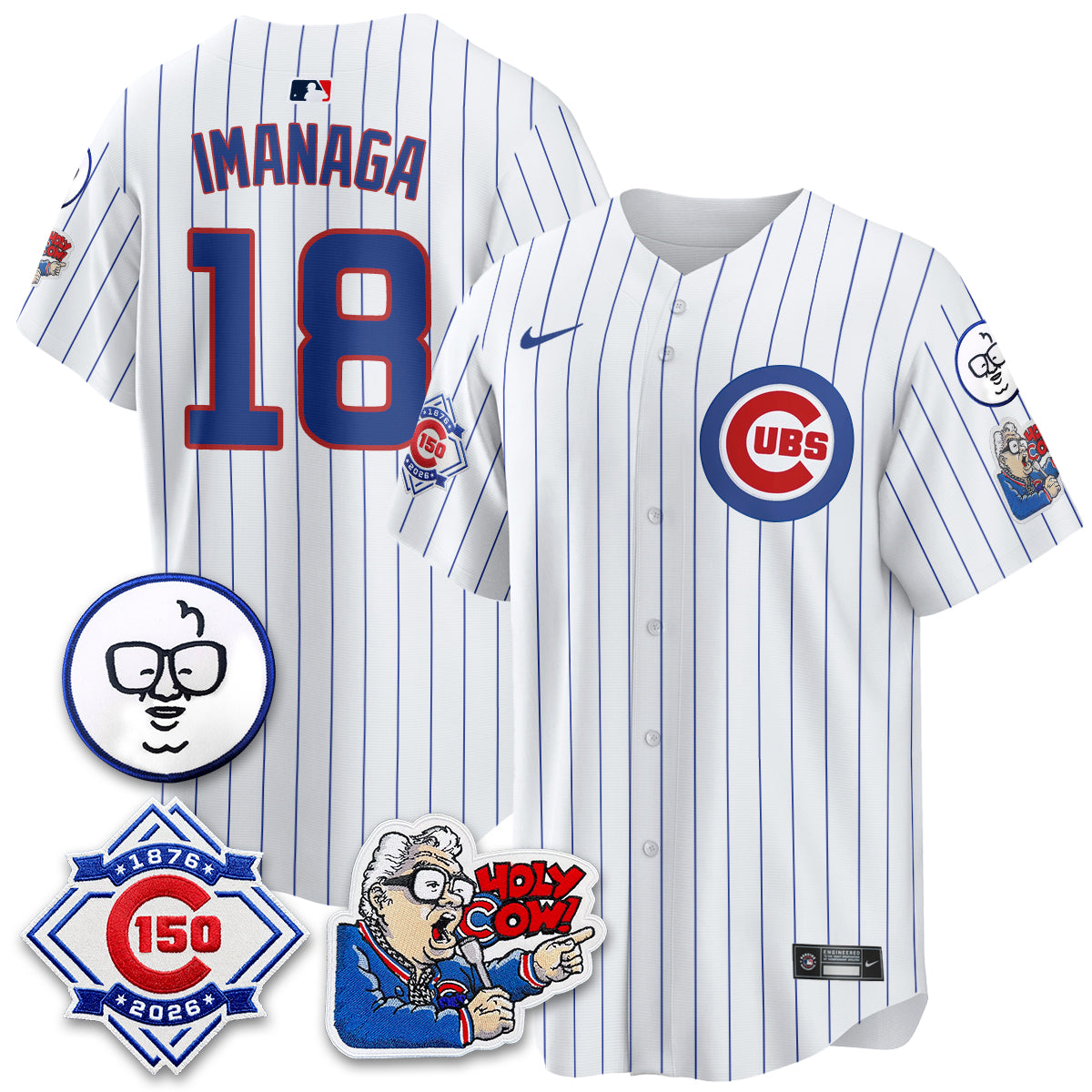 CHC 150th Anniversary Harry Caray Holy Cow Vapor Premier Limited Jersey - Stitched V2